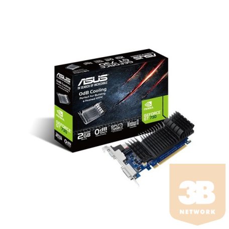 Asus Videokártya - nVidia GT730-SL-2GD5-BRK (2048MB DDR5, 64bit, 902/5010Mhz, Dsub, DVI, HDMI, Low Profile, Passzív)