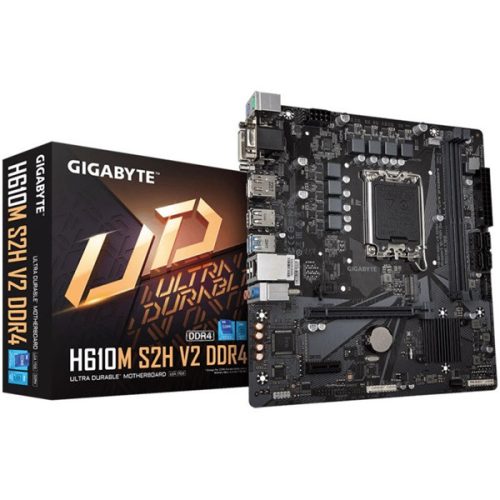 Gigabyte Alaplap - Intel H610M S2H DDR4 V2 s1700 (H610, 2xDDR4 3200MHz, 1xGBE LAN, 4xSATA3, M.2, 8xUSB2.0, 4xUSB3.1)