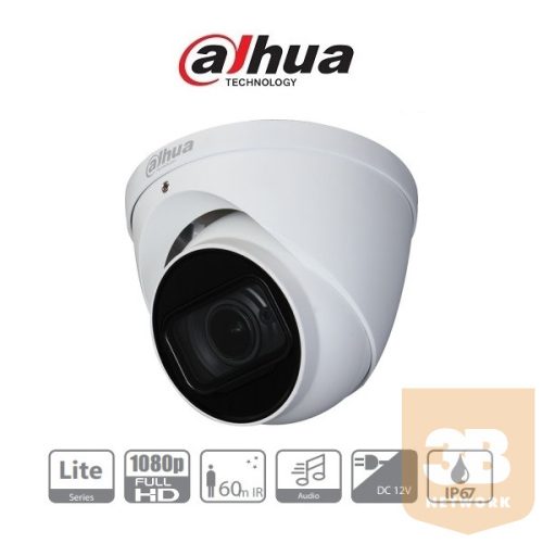 Dahua Analóg turretkamera - HAC-HDW1200T-Z-A (2MP, 2,7-12mm(motor), kültéri, IR60m, ICR, IP67, DWDR, audio)