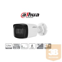   Dahua 4in1 Analóg csőkamera - HAC-HFW1200TL-A (2MP, 3,6mm, kültéri, IR80m, ICR, IP67, DWDR, mikrofon, műanyag)