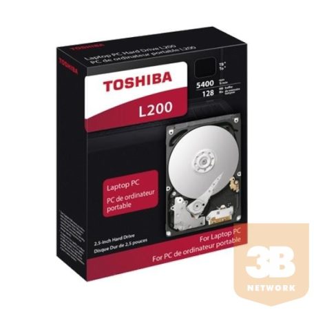 Toshiba Belső HDD 2.5" - L200 (SMR) Mobile Slim 1TB (7mm; Retail; notebookok, külső HDD házak; játékkonz; 128MB/5400RPM)