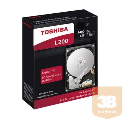 Toshiba Belső HDD 2.5" - L200 (SMR) Mobile Slim 1TB (7mm; Retail; notebookok, külső HDD házak; játékkonz; 128MB/5400RPM)