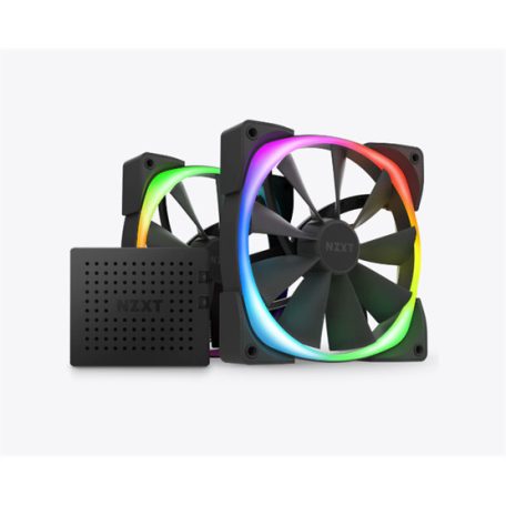 FAN NZXT Aer RGB 2 - 140mm - fekete - Twin Starter Pack - HF-2814C-DB