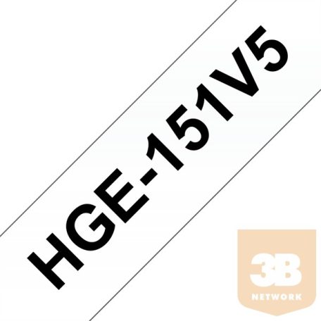 BROTHER Festékszalag HGe-151, Átlátszó alapon Fekete, Nagy sebességű, 24mm 0.94", 8 méter, 5db/csomag