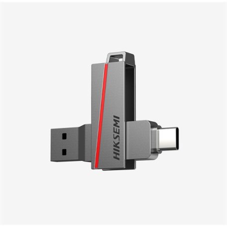 HIKSEMI Pendrive 256GB E307C U3 "Dual Slim" USB 3.2/Type-C, Szürke (HIKVISION)