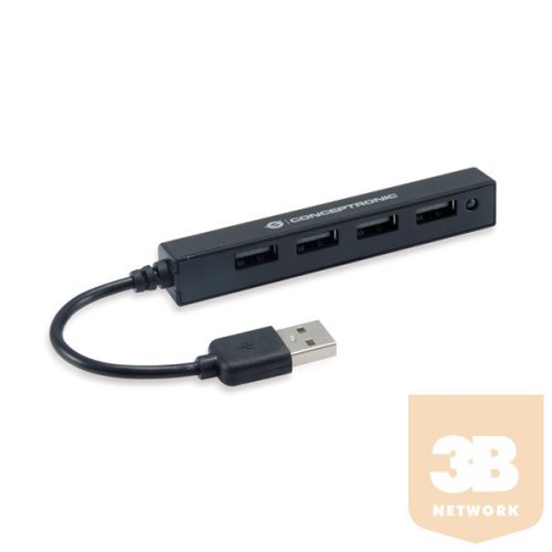 Conceptronic USB Hub - HUBBIES05B (4 port, USB2.0, fekete)