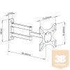 TECHLY ICA-LCD 2903B fali karos konzol 19-37" LCD kijelzőhöz, fekete