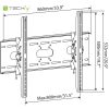 TECHLY ICA-PLB 890 dönthető fali konzol 42-80" LCD kijelzőhöz, fekete