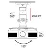 TECHLY ICA-PM 100WH univerzális projektor mennyezeti konzol, 218 mm, fehér