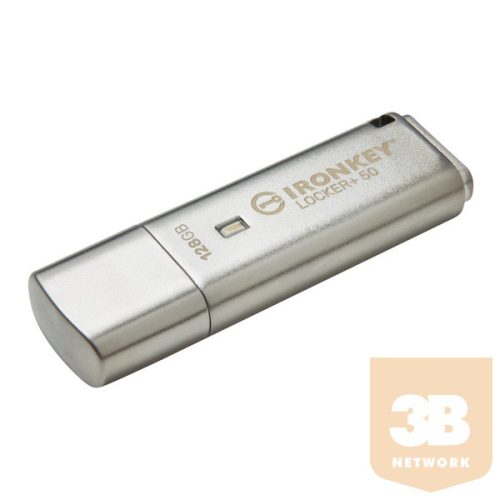 KINGSTON Pendrive 128GB, IronKey Locker+ 50 AES 256