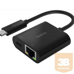   Belkin INC001btBK ADAPTER, USB-C TO GIGABIT ETHERNET, 60W PD, BLK