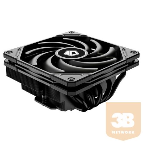 ID-Cooling CPU Cooler - IS-55 BLACK (Low profile, 31,2dB; max. 92,76 m3/h; 4pin csatlakozó, 5 db heatpipe, 12cm, PWM)