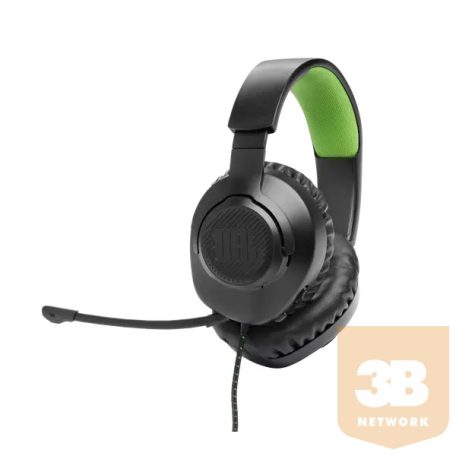 JBL Quantum 100X Console (Wired over-ear gaming headset with a detachable mic), Fekete/Zöld