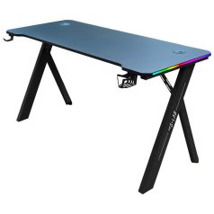   The G-Lab Gamer Asztal - K-DESK-SULFUR (120x60cm, fém, pohártartó, fejhallgatótartó, fekete, RGB LED)