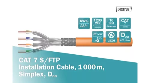 Digitus Cat7 S/FTP PiMF LSZH/3 1200Mhz AWG23/1 1000 m /