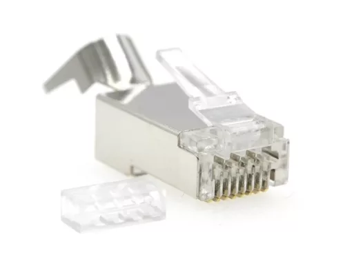 Cat7 FTP RJ45 pass-through csatlakozó (8p8c) fali és patch kábelre
