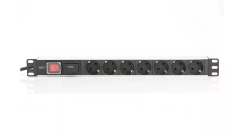 Digitus 7 aljzatos 19" rack PDU túlfesz védett