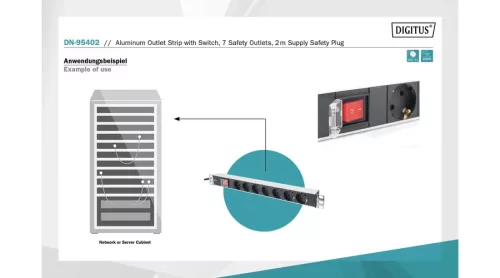 Digitus 7 aljzatos 19" rack PDU