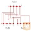 UTP/FTP CAT5 Y elosztó, LAN-LAN, RJ45 "Splitter"