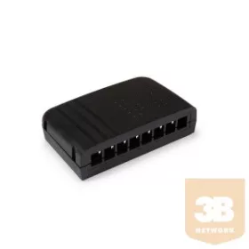   KELine KE-KB08-B Kompact doboz, 8xRJ45 csatlakozó számára, fekete, üres