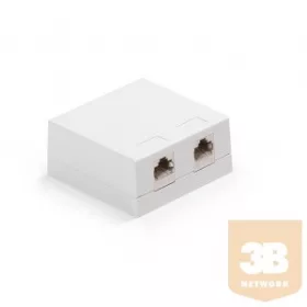   KELine KE-SMB02-W + KEJ-C5E-S-TL(2) Falon kívüli doboz Kategória 5E, 2xRJ45/s csatlakozóval
