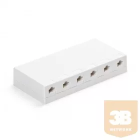   KELine KE-SMB06-W + KEJ-C6-U-TL(6) Falon kívüli doboz Kategória 6, 6xRJ45/u csatlakozóval