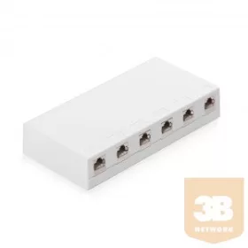   KELine KE-SMB06-W + KEJ-CEA-S-10G(6) Falon kívüli doboz Kategória 6A, 6xRJ45/s csatlakozóval