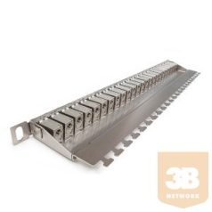   KELine KEP-C6A-S-HD-05 Patch panel HD, Kategória 6A, 24xRJ45/s, ezüst, csatlakozókkal, 0,5U