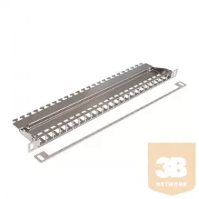   KELine KEP-EMPTY-HD HD Patch panel 0,5U, ezüst, üres, 24 db csatlakozó számára