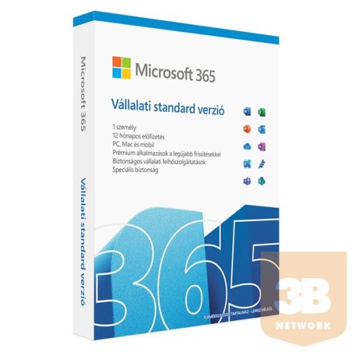 Microsoft 365 Vállalati Standard verzió (Business Standard) 1Y Win/MAC HUN FPP BOX Doboz P8