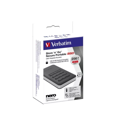 Verbatim 256GB USB3.1/USB Type-C Store 'n' Go Secure Black
