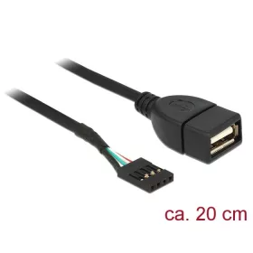   DeLock USB Pin header female > USB 2.0 type-A female Cable 20cm Black
