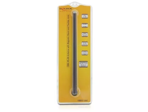 DeLock WLAN 802.11 b/g/n Antenna RP-SMA 6.5 dBi Omnidirectional Joint With Magnetic Stand