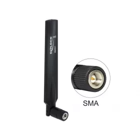   DeLock LTE Antenna SMA plug 1 - 4 dBi omnidirectional with tilt joint Black