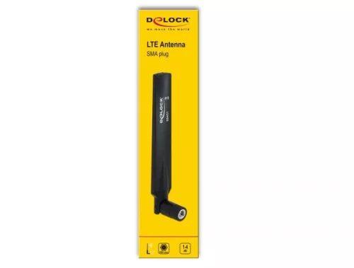 DeLock LTE Antenna SMA plug 1 - 4 dBi omnidirectional with tilt joint Black