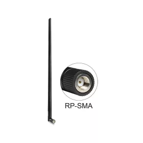   DeLock WLAN 802.11 b/g/n Antenna RP-SMA plug 9 dBi omnidirectional with tilt joint Black