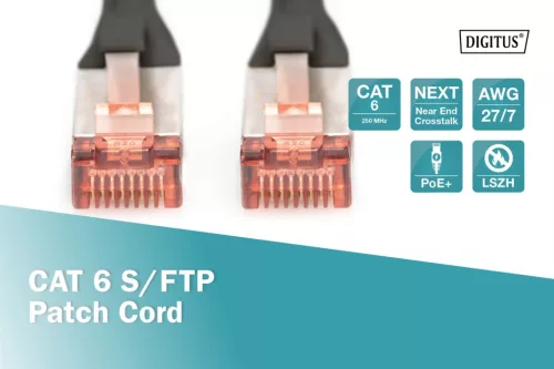 Digitus CAT6 S-FTP Patch Cable 0,5m Black