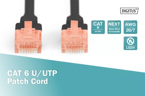 Digitus CAT6 U-UTP Patch Cable 0,25m Black