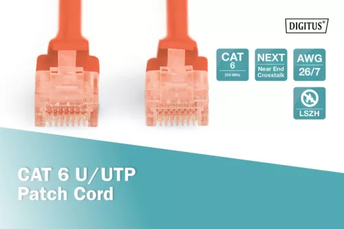 Digitus CAT6 U-UTP Patch Cable 0,25m Red