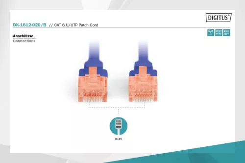 Digitus CAT6 U-UTP Patch Cable 2m Blue