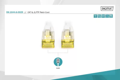 Digitus CAT6A S-FTP Patch Cable 0,25m Grey