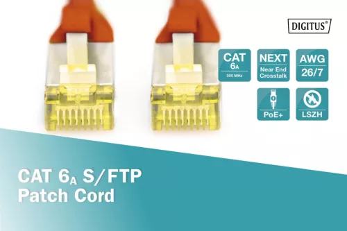 Digitus CAT6A S-FTP Patch Cable 0,25m Red