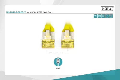 Digitus CAT6A S-FTP Patch Cable 0,25m Yellow