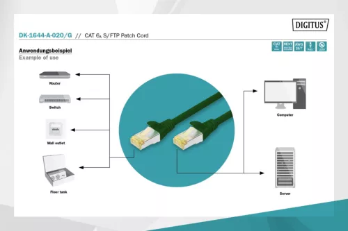 Digitus CAT6A S-FTP Patch Cable 2m Green
