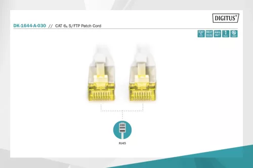 Digitus CAT6A S-FTP Patch Cable 3m Grey