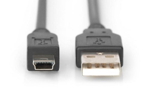 Assmann USB 2.0 connection cable, type  A - mini B (5pin) 1m Black