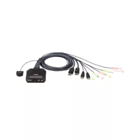   ATEN CS22DP 2-Port USB DisplayPort Cable KVM Switch with Remote Port Selector