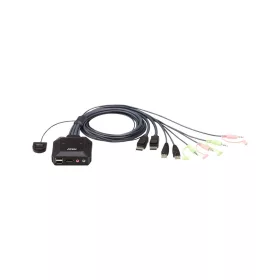   ATEN CS22DP 2-Port USB DisplayPort Cable KVM Switch with Remote Port Selector