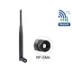 DeLock WLAN 802.11 ac/a/b/g/n Antenna RP-SMA plug 4 - 5 dBi omnidirectional with tilt joint Black