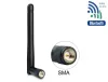 DeLock WLAN 802.11 ac/a/b/g/n Antenna SMA plug 2 dBi omnidirectional with tilt joint Black